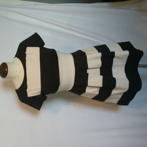 Black and white striped dress